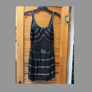 Shomax Black Sequin Dress Vintage 80s, Size: XS, Good Used Condition